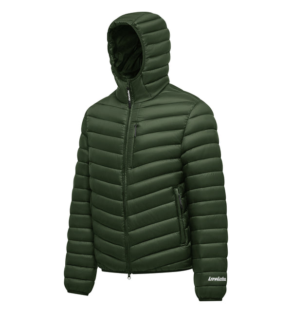 Kurze Daunenjacke mit Kapuze 