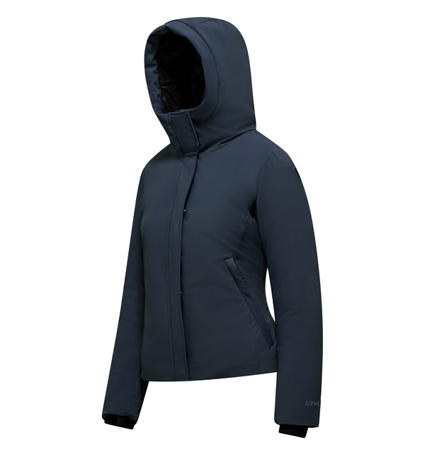 Short padded jacket with hood 